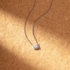 APM Monaco Adjustable Necklace With Small Square Stone- Necklaces