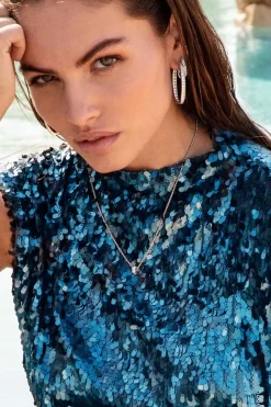APM Monaco Adjustable Necklace With Square Stones Pendant- Necklaces