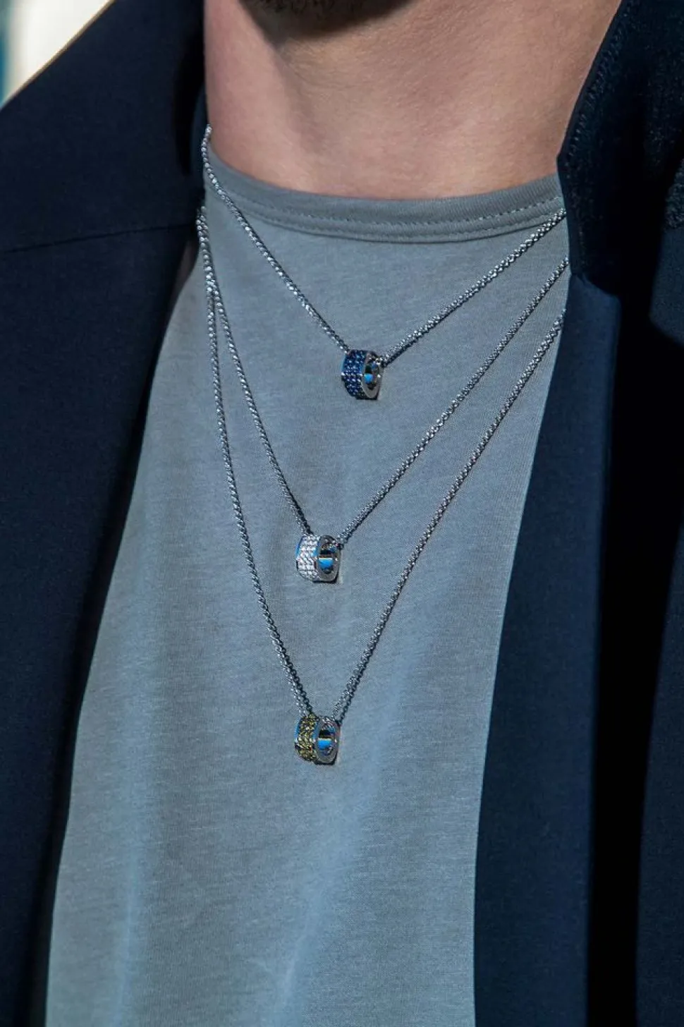APM Monaco Adjustable Necklace With Pave Ring Pendant- Necklaces