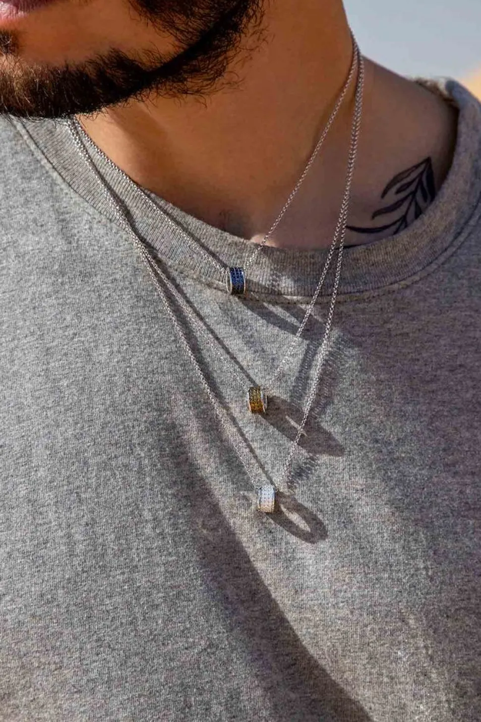 APM Monaco Adjustable Necklace With Pave Ring Pendant- Necklaces