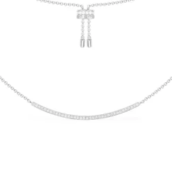 APM Monaco Adjustable Necklace With Paved Arched Pendant- Necklaces