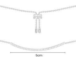 APM Monaco Adjustable Necklace With Paved Arched Pendant- Necklaces