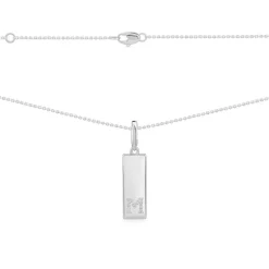 APM Monaco Alphabet Plate Necklace Silver- Necklaces