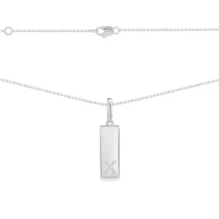 APM Monaco Alphabet Plate Necklace Silver- Necklaces