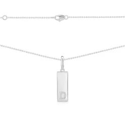 APM Monaco Alphabet Plate Necklace Silver- Necklaces