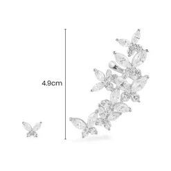 APM Monaco Asymmetric Butterfly Stud And Ear Cuff- Earrings