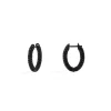 APM Monaco Black Pave Hoop Earrings- Earrings