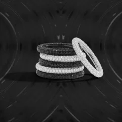 APM Monaco Black Pave Ring- Rings