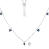 APM Monaco Blue & White Heart Adjustable Necklace- Necklaces