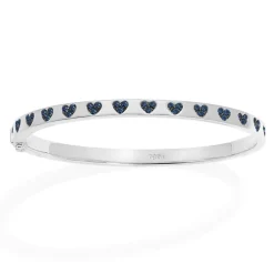 APM Monaco Blue & White Heart Bangle- Bracelets