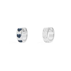 APM Monaco Blue & White Heart Huggie Earrings- Earrings