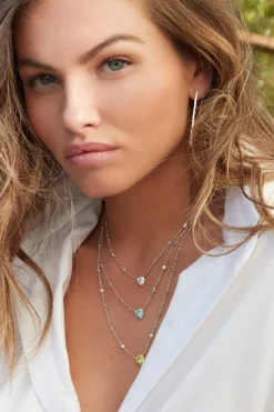 APM Monaco Blue Heart Adjustable Necklace- Necklaces