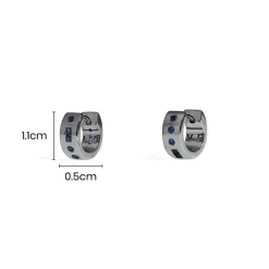 APM Monaco Blue Love Morse Code Huggie Earrings- Earrings