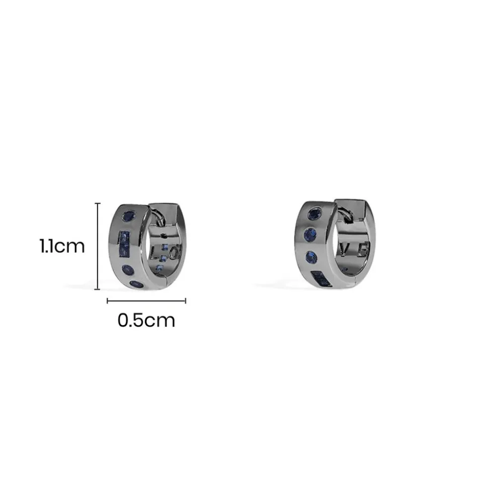 APM Monaco Blue Love Morse Code Huggie Earrings- Earrings