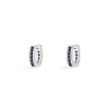APM Monaco Blue Pave Rectangle Hoop Earrings- Earrings