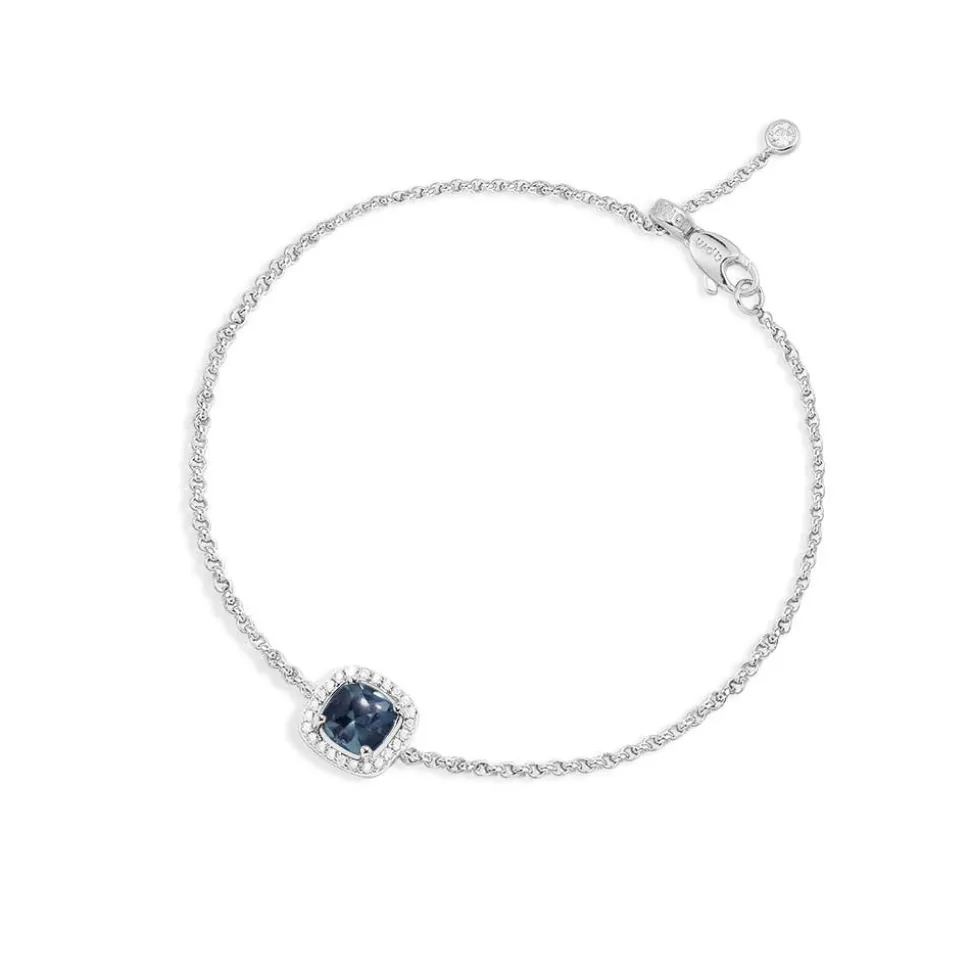 APM Monaco Blue Pave Square Adjustable Bracelet- Bracelets