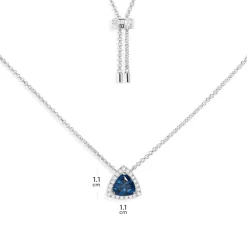 APM Monaco Blue Pave Triangle Adjustable Necklace- Necklaces