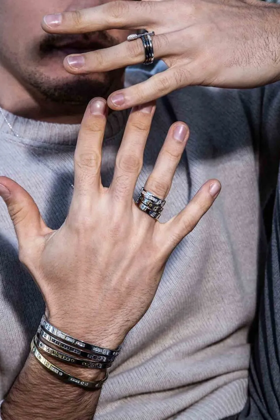 APM Monaco Blue Smile Morse Code Ring- Rings