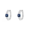 APM Monaco Blue Square Pave Hoop Earrings- Earrings