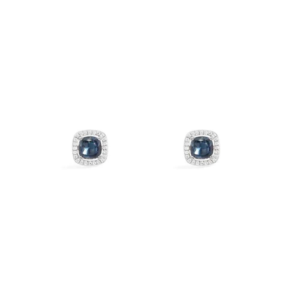 APM Monaco Blue Square Stud Earrings- Earrings