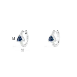 APM Monaco Blue Triangle Pave Hoop Earrings- Earrings