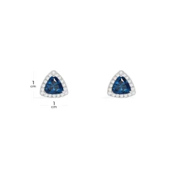 APM Monaco Blue Triangle Pave Stud Earrings- Earrings