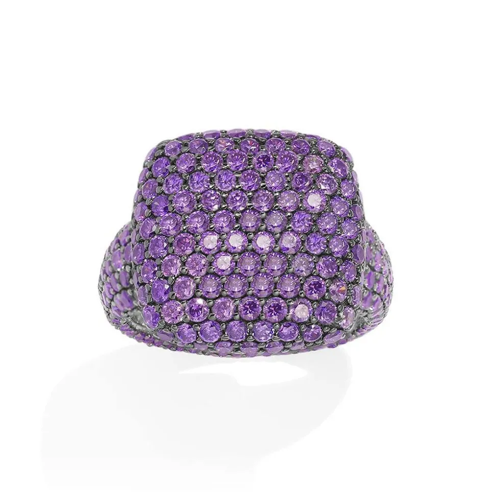 APM Monaco Bold Purple Square Ring- Rings