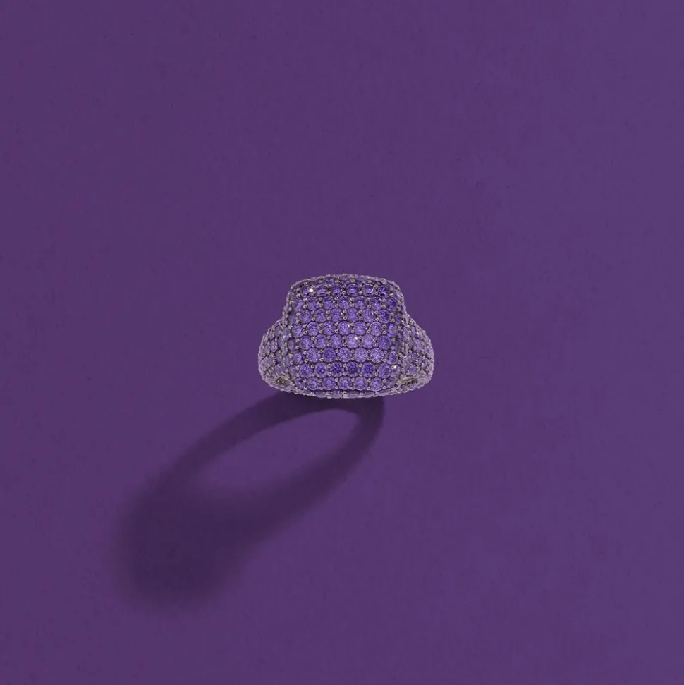 APM Monaco Bold Purple Square Ring- Rings