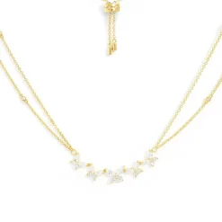 APM Monaco Butterflies Double Chain Adjustable Necklace- Necklaces