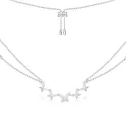 APM Monaco Butterflies Double Chain Adjustable Necklace- Necklaces