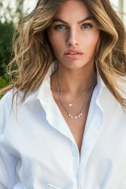 APM Monaco Butterflies Double Chain Adjustable Necklace- Necklaces