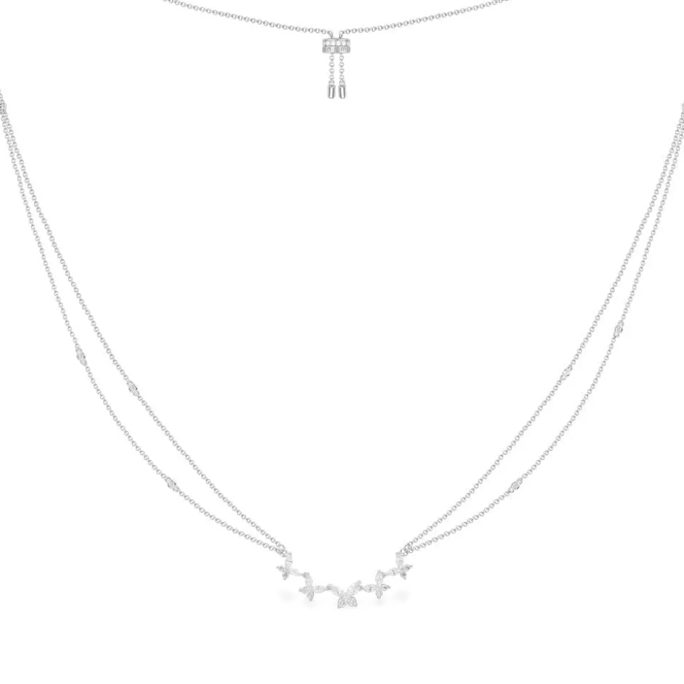 APM Monaco Butterflies Double Chain Adjustable Necklace- Necklaces