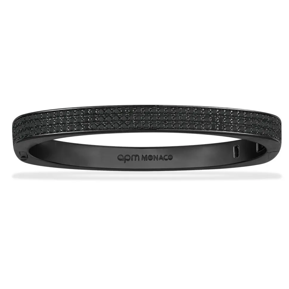 APM Monaco Chunky Black Bangle- Bracelets