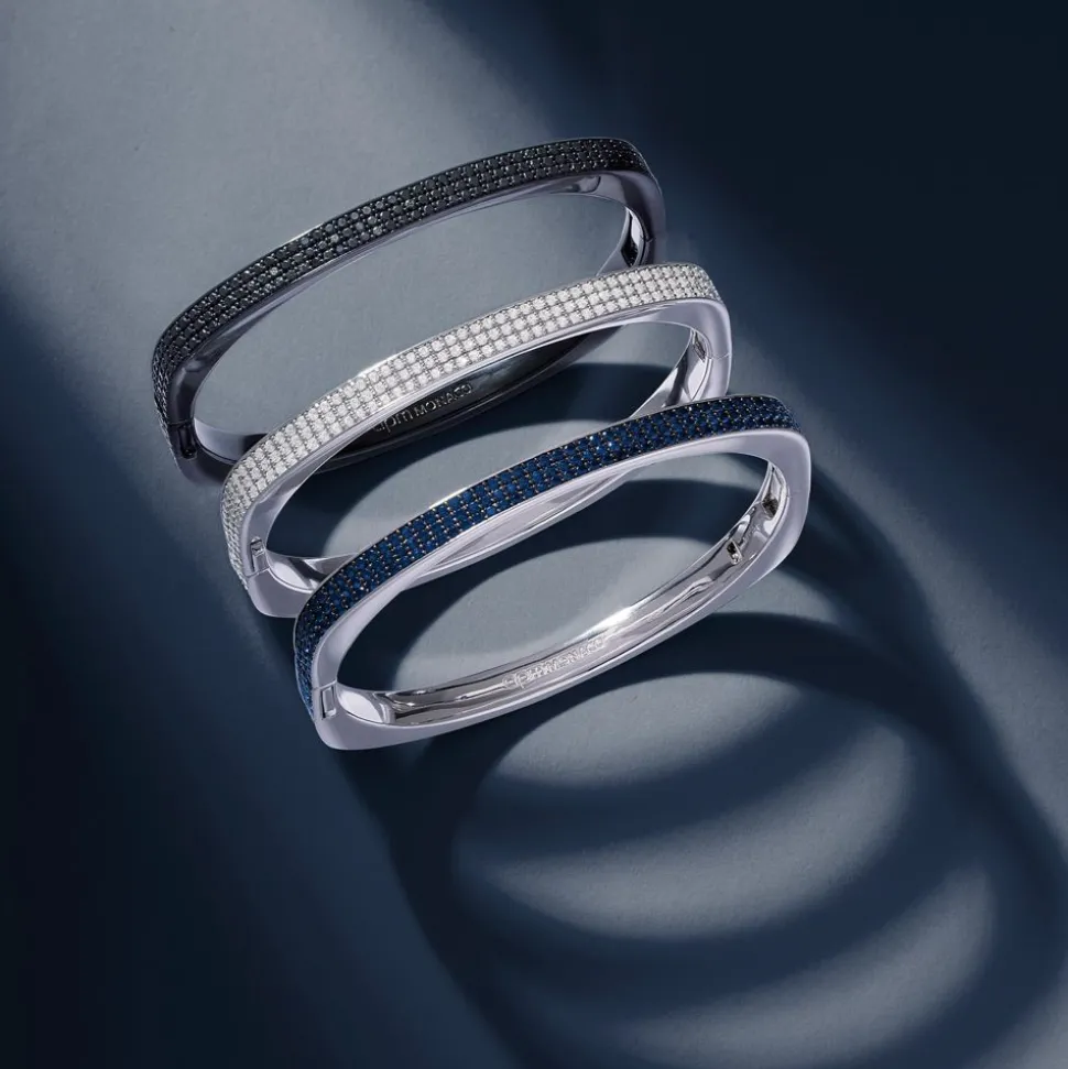 APM Monaco Chunky Black Bangle- Bracelets