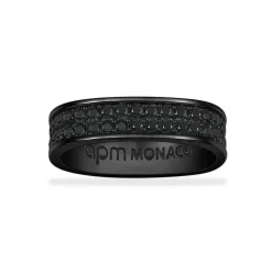 APM Monaco Chunky Black Pave Ring- Rings