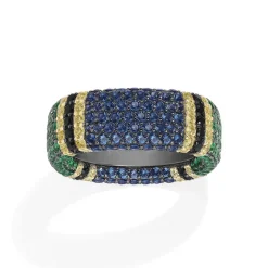 APM Monaco Chunky Multicolor Pave Ring- Rings
