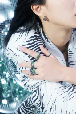 APM Monaco Chunky Multicolor Pave Ring- Rings