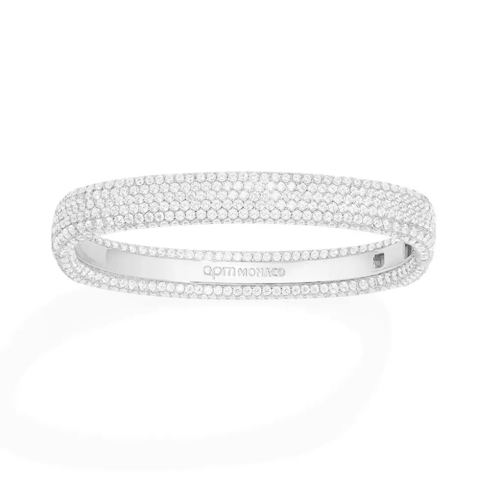 APM Monaco Chunky Pave Bangle- Bracelets