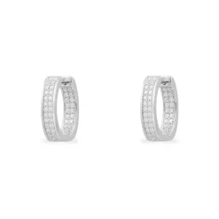 APM Monaco Chunky Pave Hoop Earrings- Earrings
