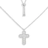 APM Monaco Cross Adjustable Necklace With Pearls- Necklaces