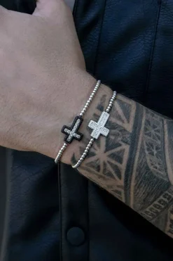 APM Monaco Cross Bracelet With Beads- Bracelets