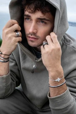 APM Monaco Cross Bracelet With Beads- Bracelets