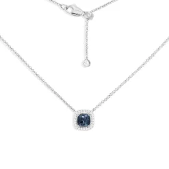APM Monaco Dainty Blue Square Adjustable Necklace- Necklaces