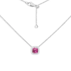 APM Monaco Dainty Fushia Square Adjustable Necklace- Necklaces