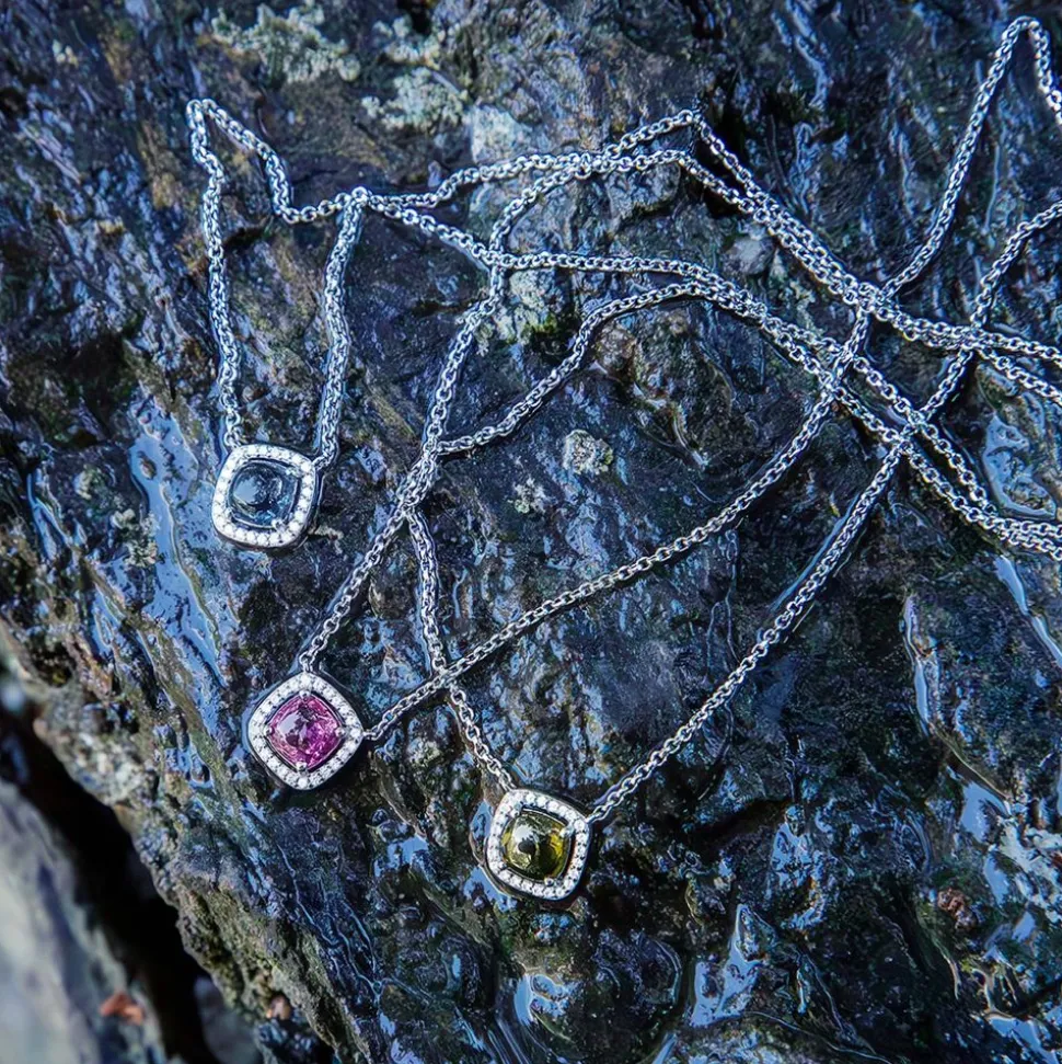 APM Monaco Dainty Fushia Square Adjustable Necklace- Necklaces