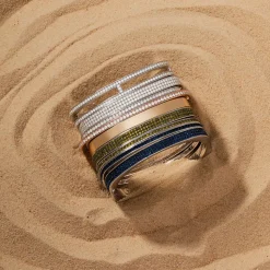 APM Monaco Dainty Khaki Bangle- Bracelets