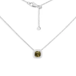 APM Monaco Dainty Khaki Square Adjustable Necklace- Necklaces