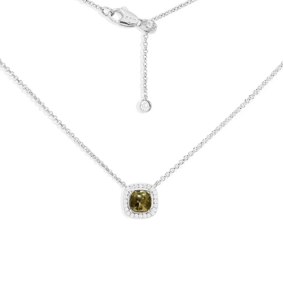 APM Monaco Dainty Khaki Square Adjustable Necklace- Necklaces