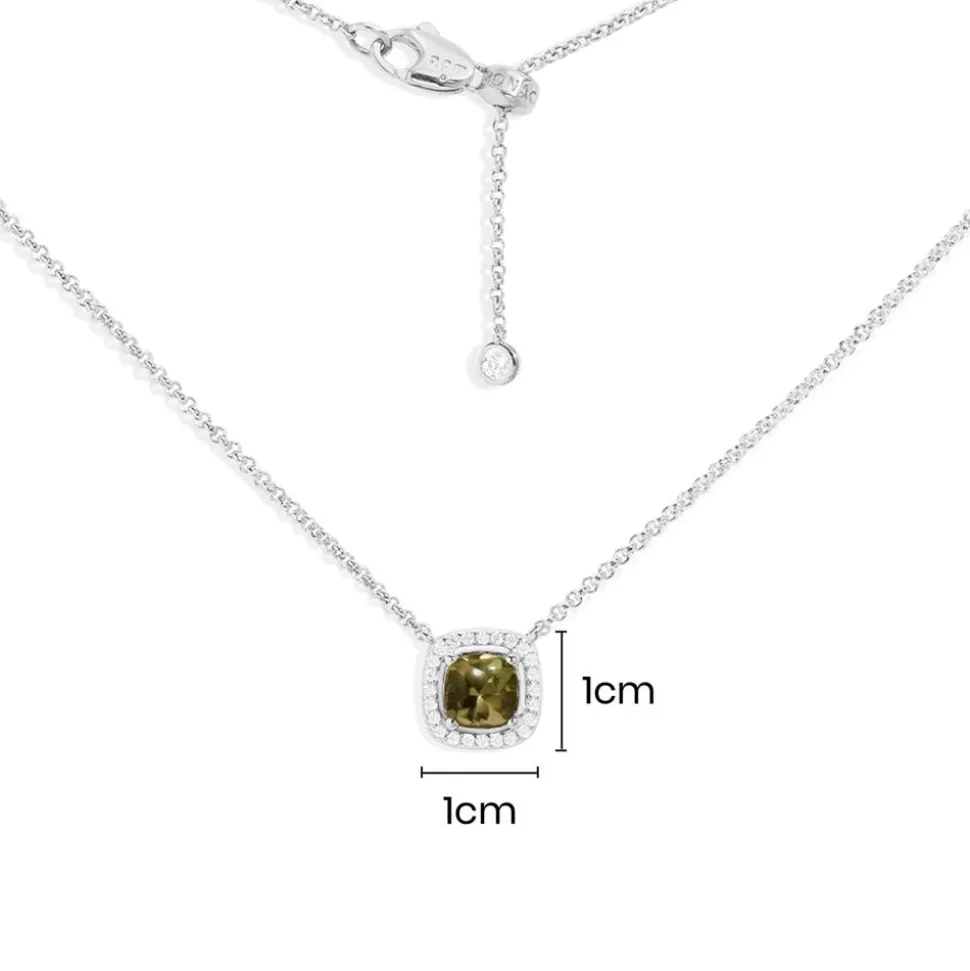 APM Monaco Dainty Khaki Square Adjustable Necklace- Necklaces