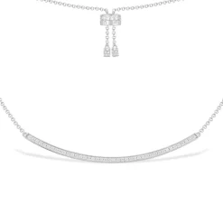 APM Monaco Dainty Pave Adjustable Necklace- Necklaces